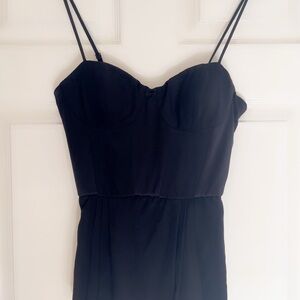Elegant Black Spaghetti Strap peplum top